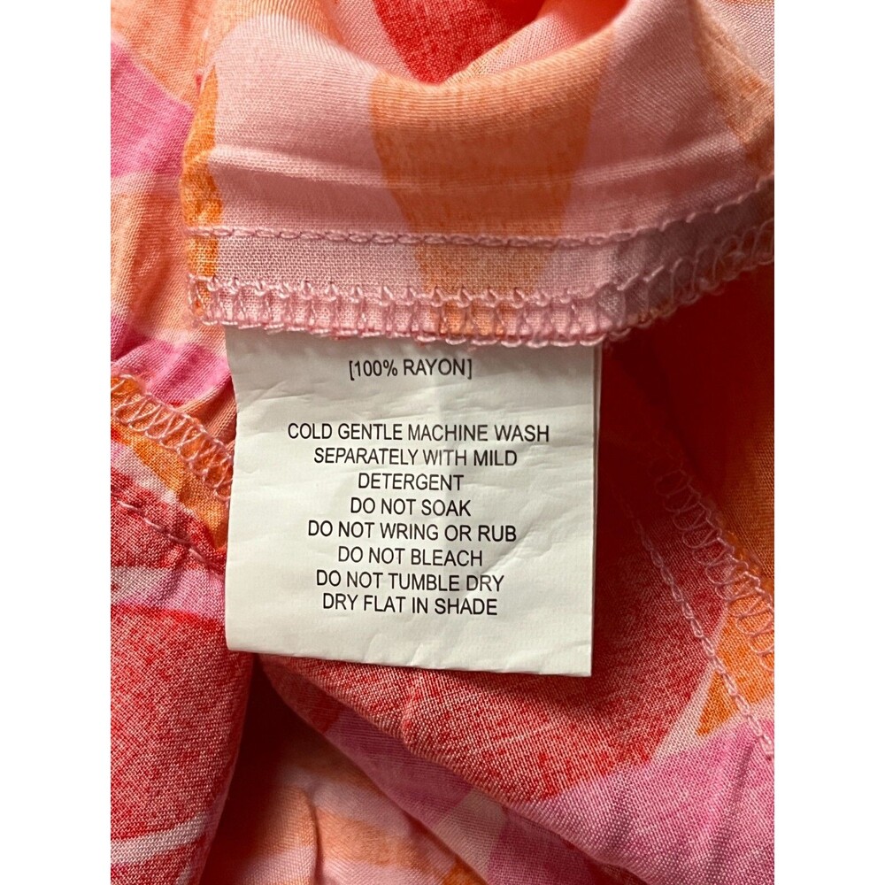 Abel The Label Rumi Strapless Smocked Maxi Dress Orange Floral Women's Small - Picture 7 of 7